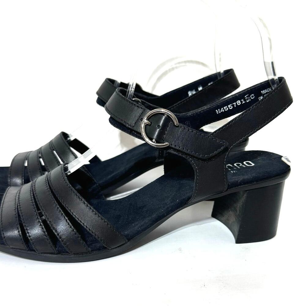 Munro Women’s Hallie Black Leather Slingback Block Heel Sandal Size 8.5 M - Picture 4 of 12